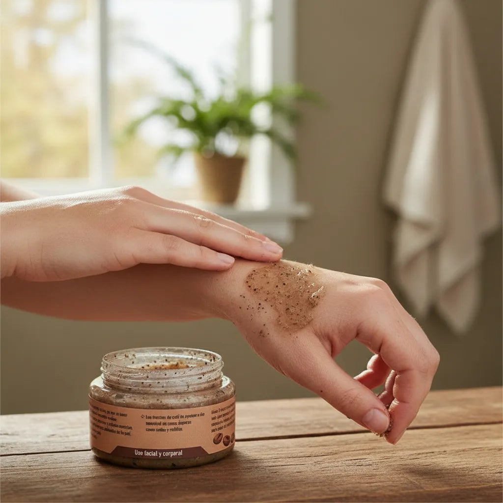 Pasta exfoliante de café y nuez