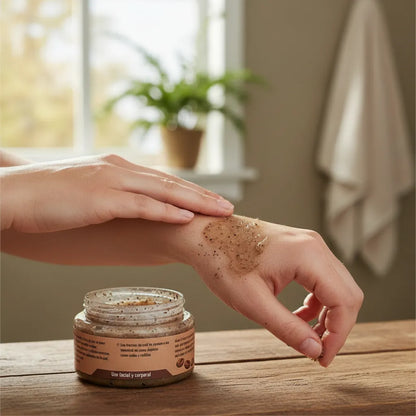 Pasta exfoliante de café y nuez