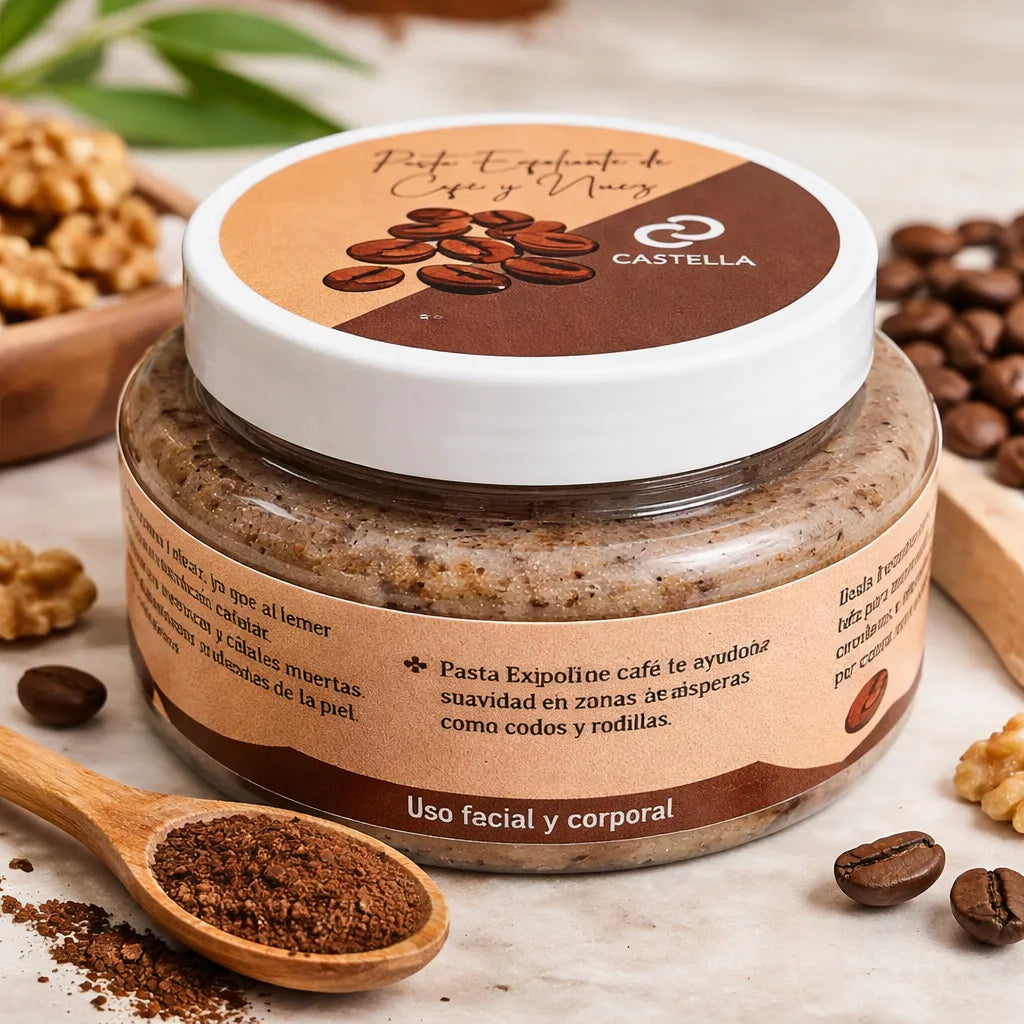 Pasta exfoliante de café y nuez